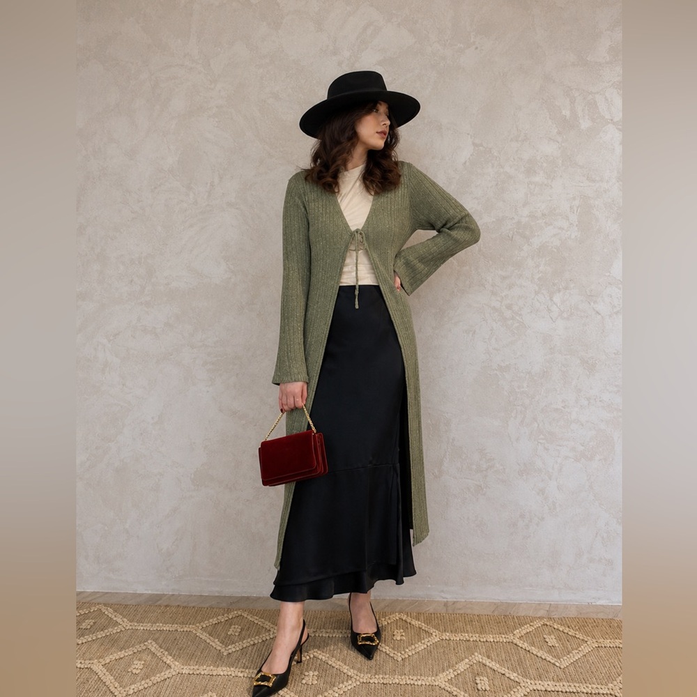 By Anthropologie Long Shine Cardigan sweater